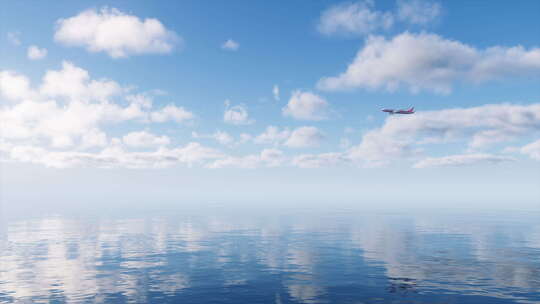 海洋海面飞机起飞