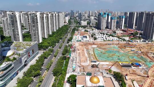 城市建设工地施工现场航拍福建厦门