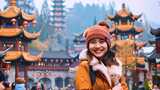 旅游旅行片头 背包欢乐出游景点 吃喝玩乐高清在线视频素材下载