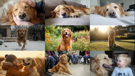 阳光金毛小狗狗的治愈日常高清在线视频素材下载