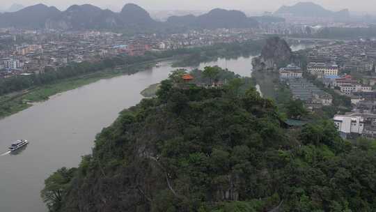 广西桂林叠彩山景区航拍