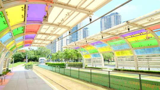 广州 有轨电车 轨道交通视频素材模板下载