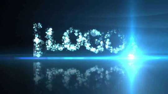 蓝色粒子光效logo演示企业片头展示AE模板