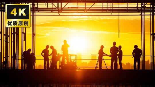 五一劳动节劳动人民建筑工地工人城市建设者
