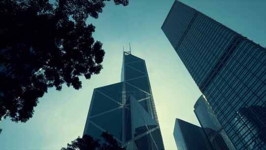 香港中银大厦延时视频素材模板下载