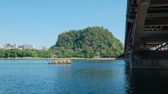 广西柳州百里柳江风景城市风光江景