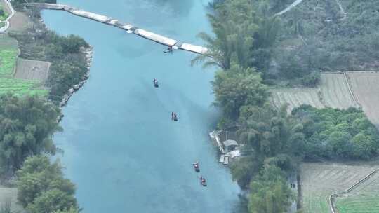 广西山水桂林阳朔遇龙河风景航拍