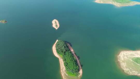 航拍海南松涛水库美丽风景