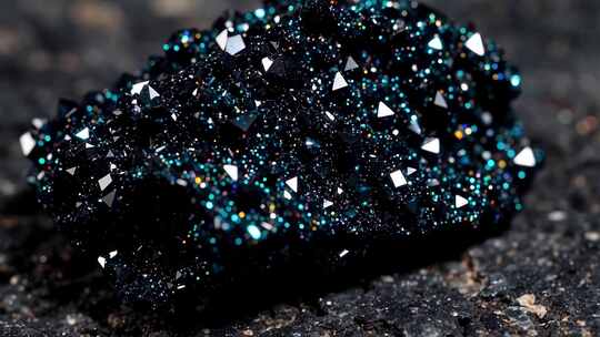 闪亮晶体矿石特写