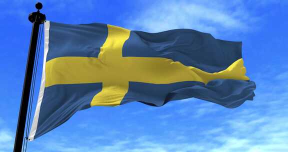 风中的瑞典国旗