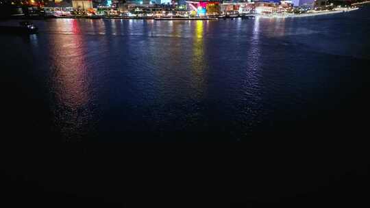 上海徐汇滨江西岸艺术中心CBD夜景航拍