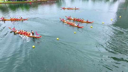 成都麓湖端午节划龙舟
