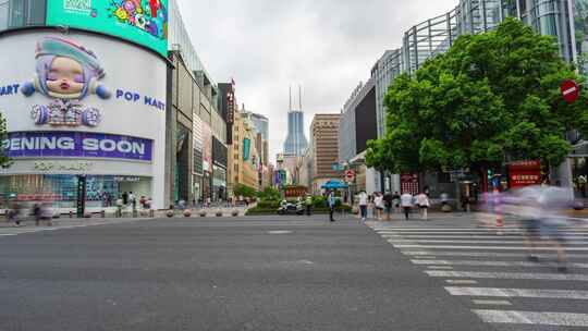 上海_南京路步行街_商业中心_地面延时