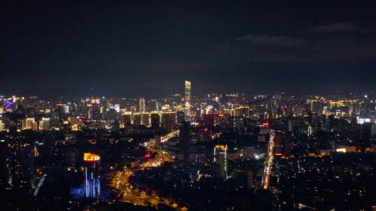 昆明碧鸡名城楼顶航拍昆明城市夜景