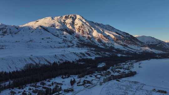 新疆北疆阿勒泰喀纳斯冬季雪景童话世界航拍