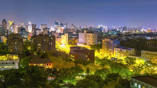 杭州天目山路夜景车流延时