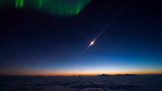 高空云海极光流星景观