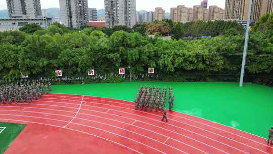 大学生军训航拍