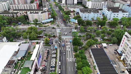 广东深圳城市交通航拍