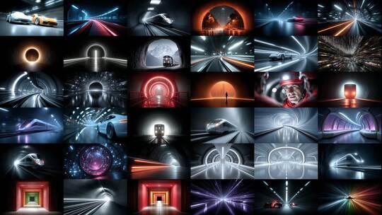 隧道光影变幻奇妙旅程(前118S为快速预览)高清在线视频素材下载