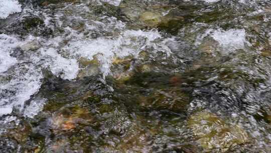 峡谷河流清澈溪水缓慢流淌