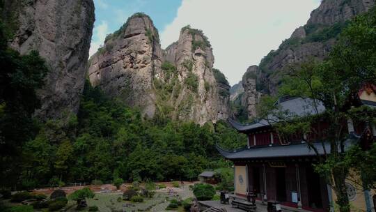 航拍5A景区雁荡山灵岩景观区屏霞嶂