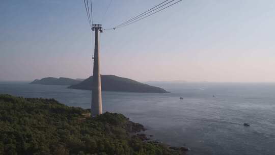 缆车，岛屿，海洋，电缆