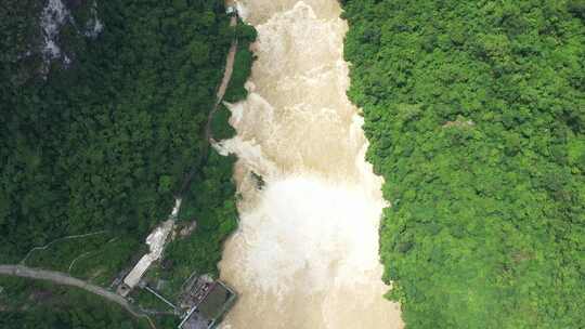 4k航拍广西黑水河（山川 峡谷 洪水）