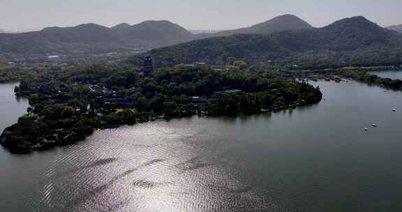 杭州西湖雷峰塔秋日美景