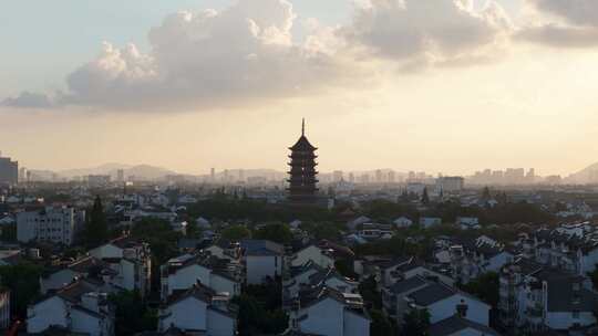 苏州姑苏区北寺塔4K航拍