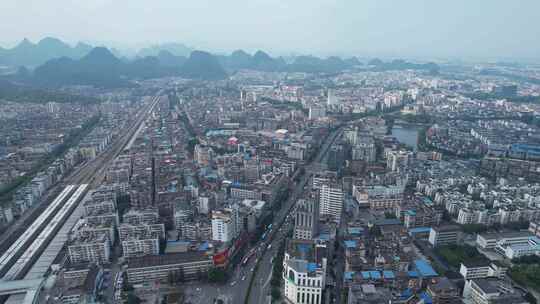 桂林象山区城市建筑视频素材模板下载