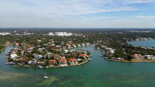 航空旅行豪华海滨豪宅在萨拉索塔FL美国