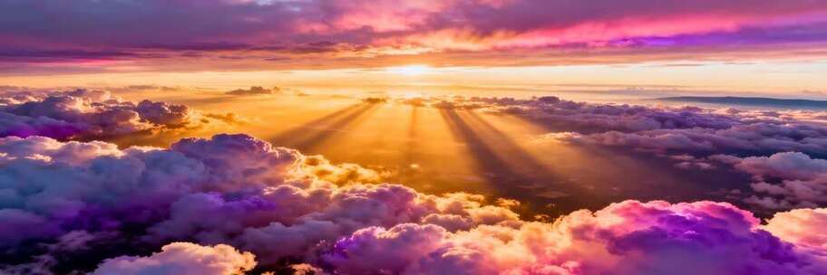 七彩祥云彩云天空美景合集