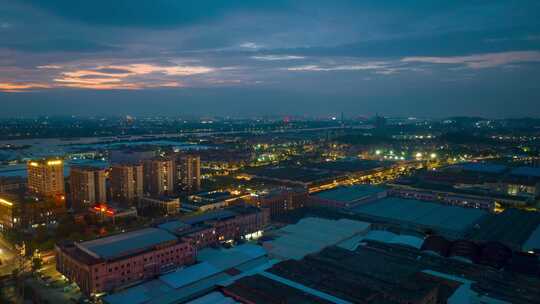 佛山南庄紫南村中国陶瓷总部基地夜景延时