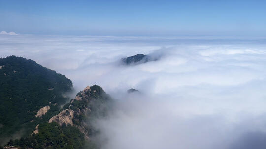 陕西5A级旅游景区西岳华山山顶云海视频素材模板下载