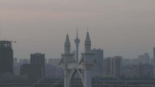 珠海白石桥清晨航拍