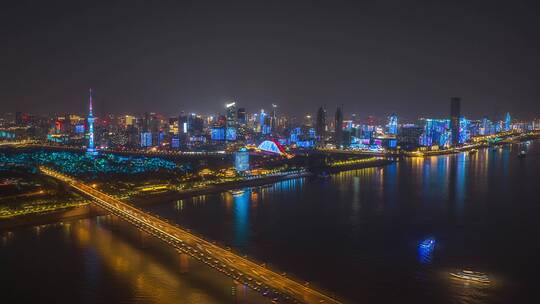 【正版5K素材】武汉城市夜景宣传片航拍延时