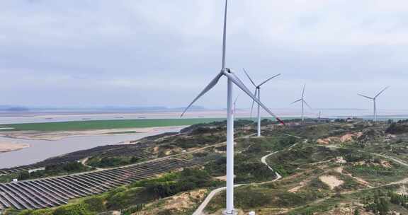 鄱阳湖沙岭风电场航拍