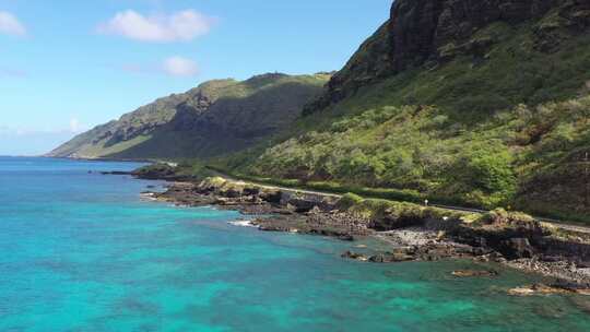 大海海岸礁石风景航拍