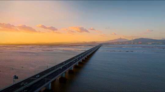 4K 航拍厦漳大桥交通跨海大桥漳州厦门