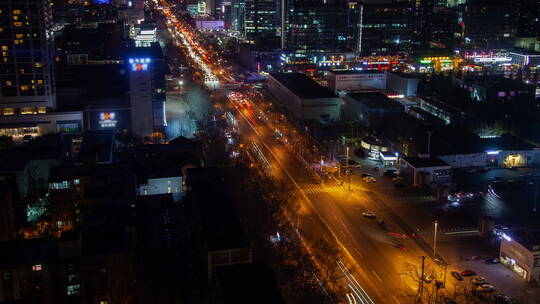 北京夜间建筑的延时景色视频素材模板下载