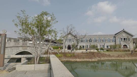 上海广富林遗址人文自然景观视频素材模板下载
