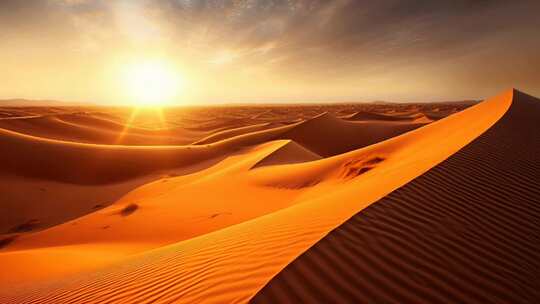 撒哈拉沙漠的日落