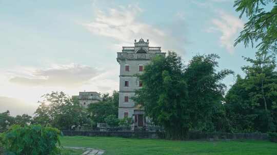 广东开平碉楼群 自立村 世界文化遗产建筑视频素材模板下载