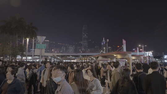 香港跨年夜密集人群