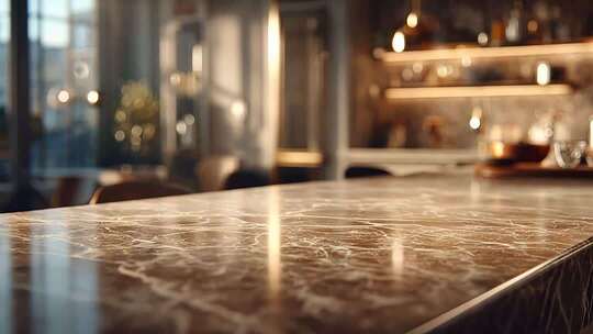 室内大理石台面实拍素材