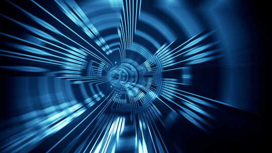 抽象高速数据通过电路板隧道。循环。HD