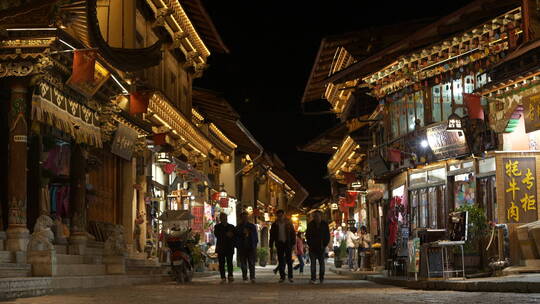 香格里拉夜景，载歌载舞，藏区舞蹈，藏区