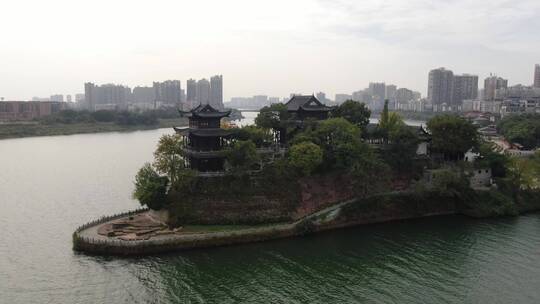 湖南衡阳石鼓书院4A景区航拍