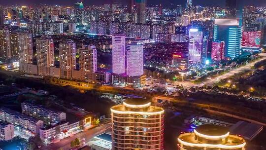 夜景城市航拍，繁华到你看了充满奋斗的动力